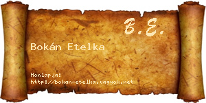 Bokán Etelka névjegykártya