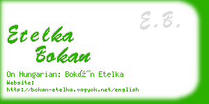 etelka bokan business card